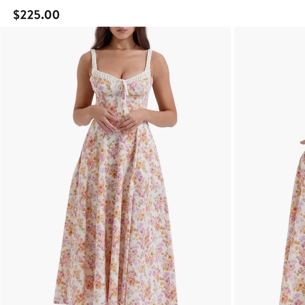 House of CB Sabrina Floral Pink and Cream Maxi Dress